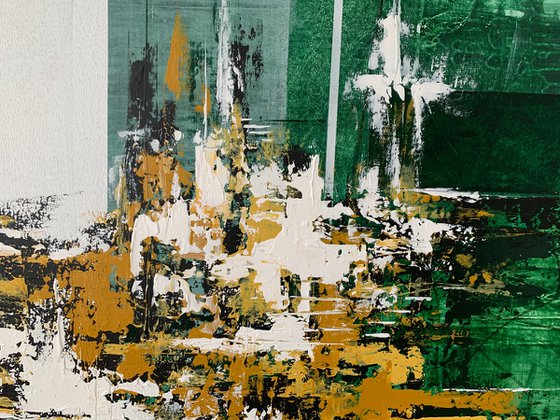 Emerald and Ochre Abstraction