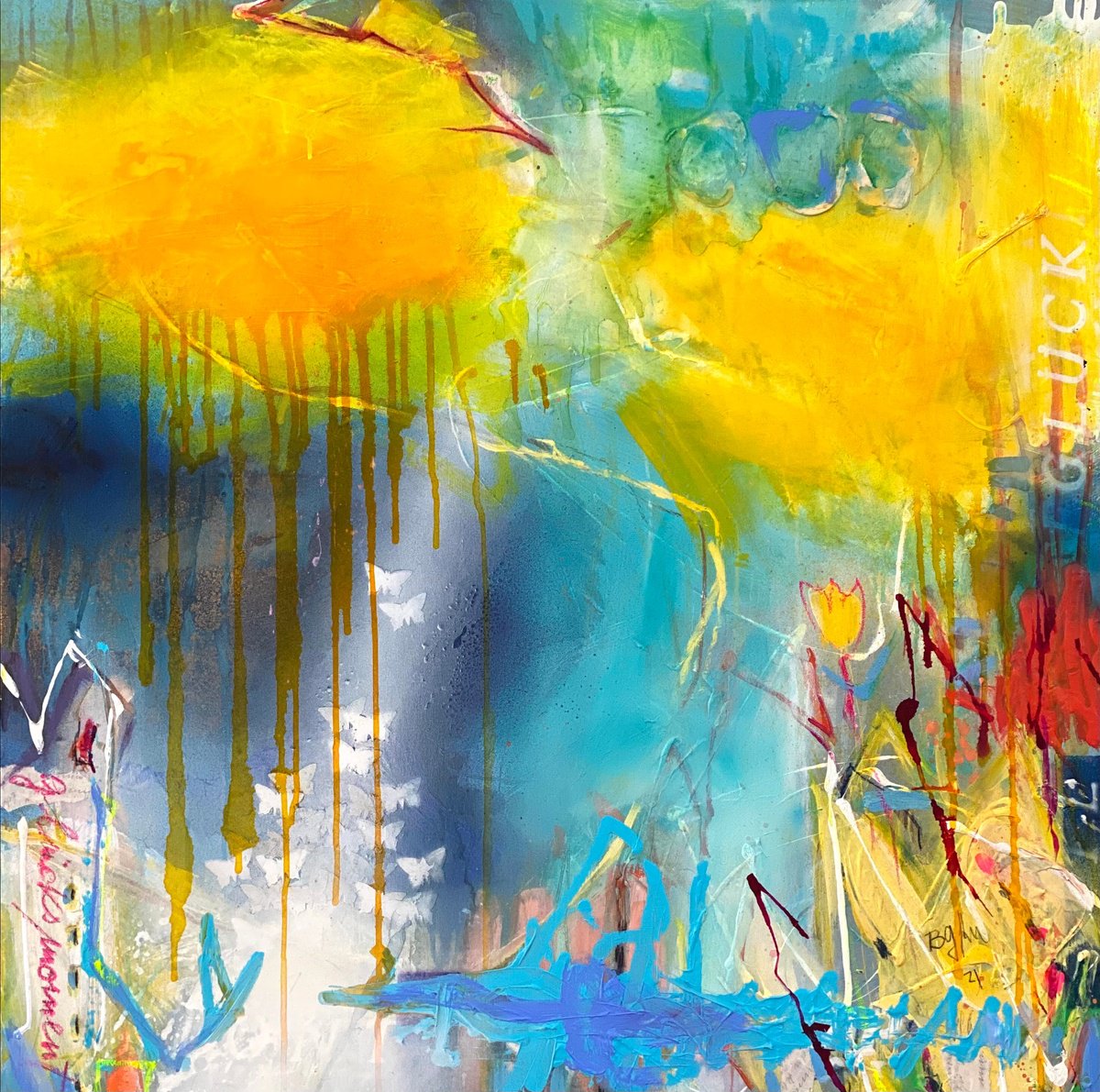 Abstract Painting By Bea Schubert, 31 X 31, Moment Of Happiness, Original Artwork