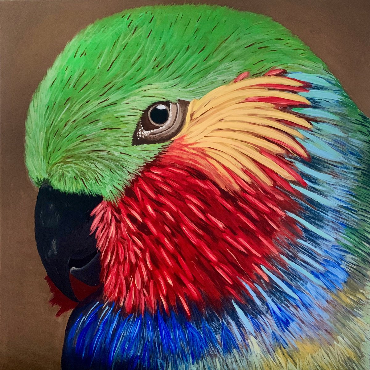 Impressionistic Animal Giclee Print By Caroline Millott, 16 X 16, Edward