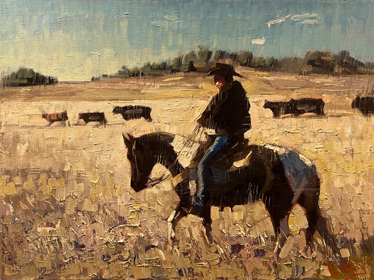 Buckaroo and His Cattles at Farm by Paul Cheng