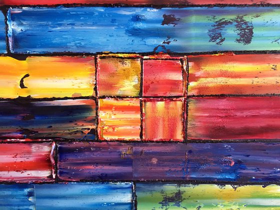 "Firewall" - Original PMS Abstract Oil Painting