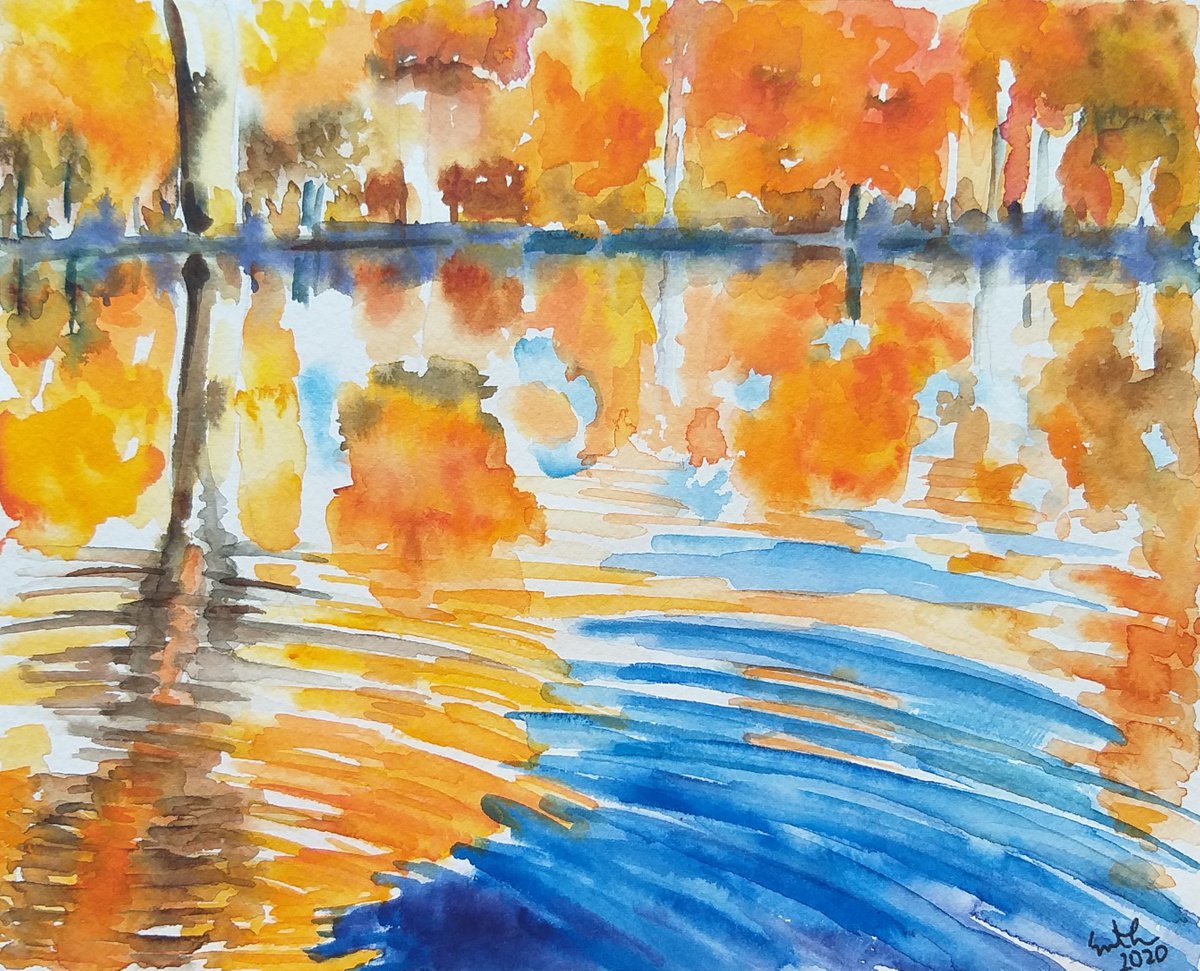 Autumn Gold, watercolor painting by Geeta Yerra
