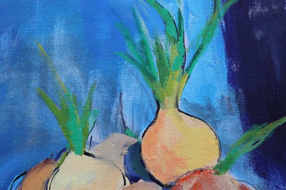 onion and bananas