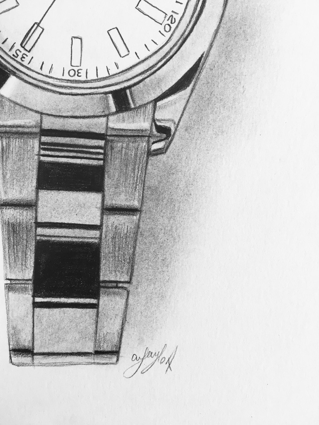 Rolex watch Pencil drawing by Amelia Taylor Artfinder