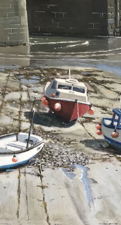 Cornish Harbours - Mousehole 6, incoming tide. by Russell Aisthorpe