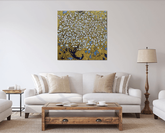 Gold Lanscape with Magnolia
