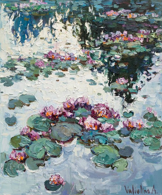 Water lilies - Original Oil painting
