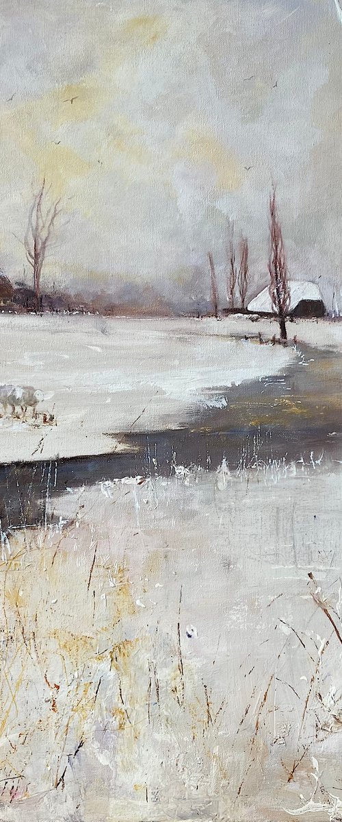Rural Winter Landscape Sheep by Teresa Tanner