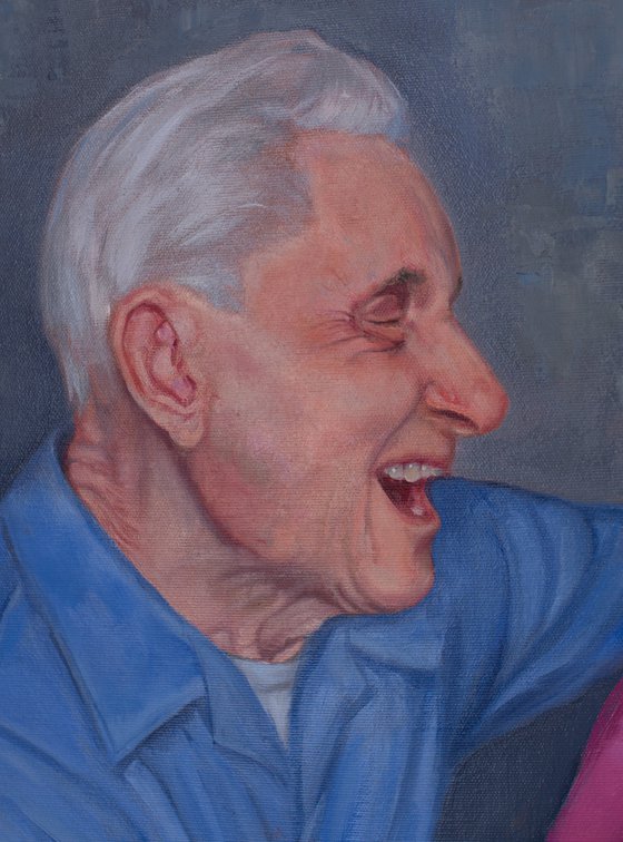 Love and laugh through the years, The story of happy couple, Couple portrait Painting