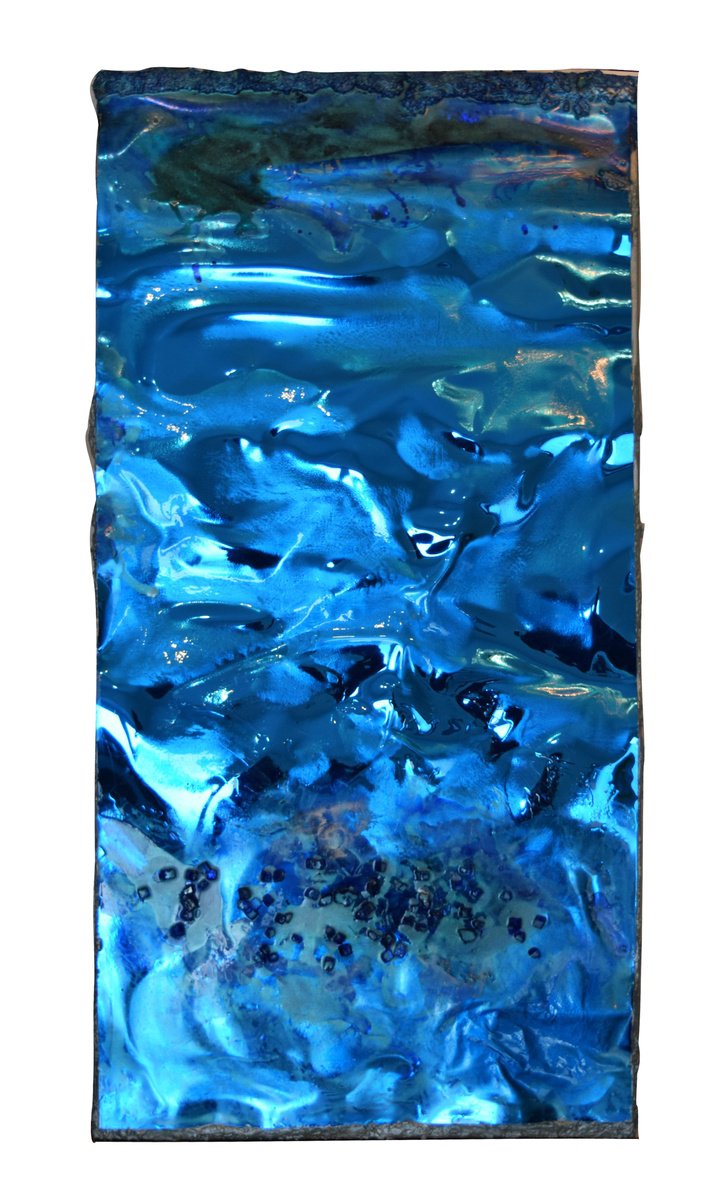 Abstract Landscape Sculpture By Anna Sidi-Yacoub, 24 X 48, Jewels Of The Ocean, Original Artwork