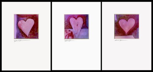 Heart Collection 2 - 3 Matted paintings by Kathy Morton Stanion by Kathy Morton Stanion