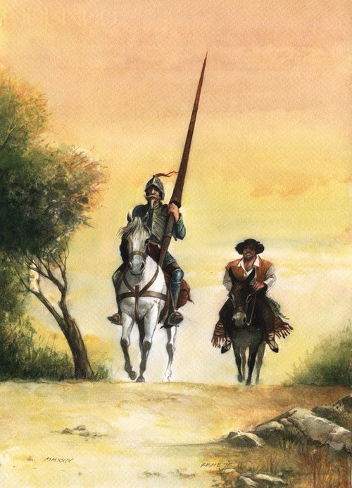 Don Quixote and Sancho Panza XX by REME Jr.
