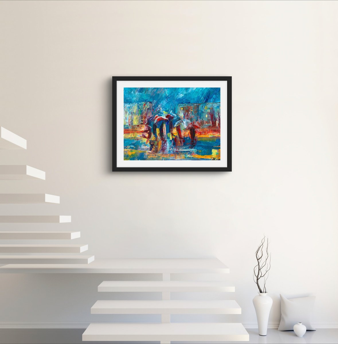 Impressionistic Landscape Oil Painting By Olga Pascari, 22 X 17", Autumnal, Original Artwork