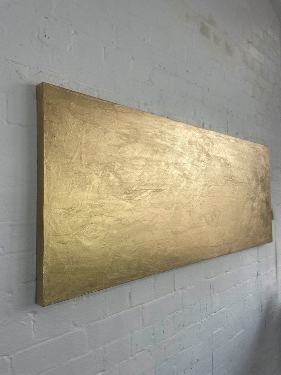 Eternal Wisdom Two - 61 x 152 cm - metallic gold paint on canvas