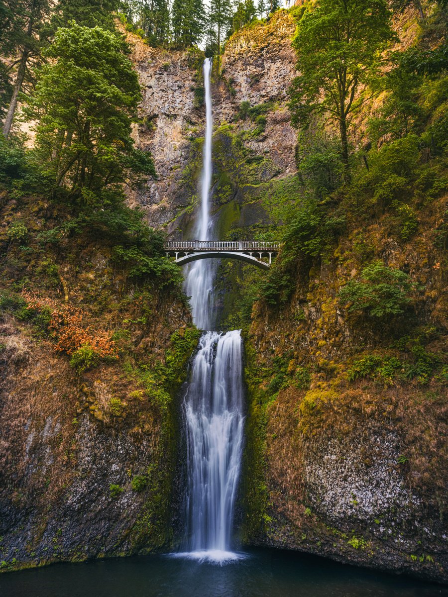 Photorealistic Landscape Photograph By Harv Greenberg, 40 X 30, Multnomah Falls, Original Artwork