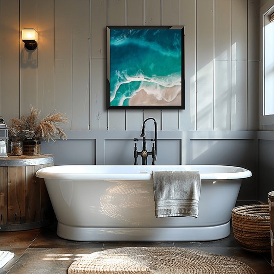 Turquoise Beach Resin Art