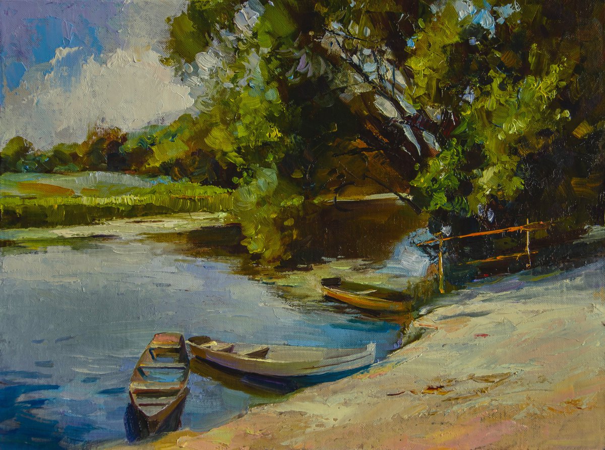 Boats Are Resting By Valentin, 16 X 12, Artwork For Sale On Artfinder
