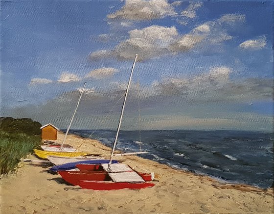 Baltic Sea with boats