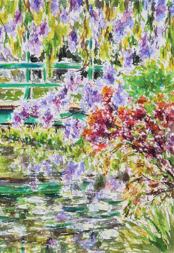 The Japanese Bridge At Monet's Garden