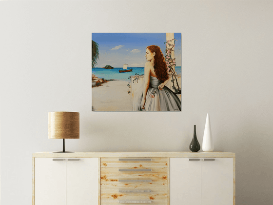 Orizzonte - landscape - sea - portrait -original painting