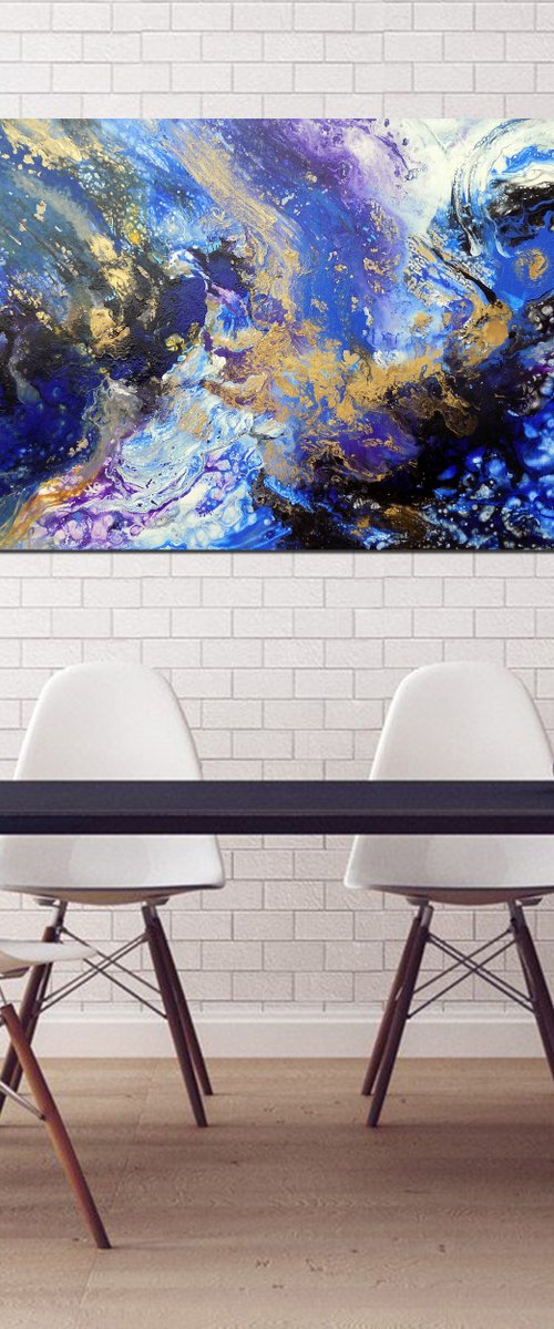 Modern abstract painting art - Wind and Sea by Areti Ampi