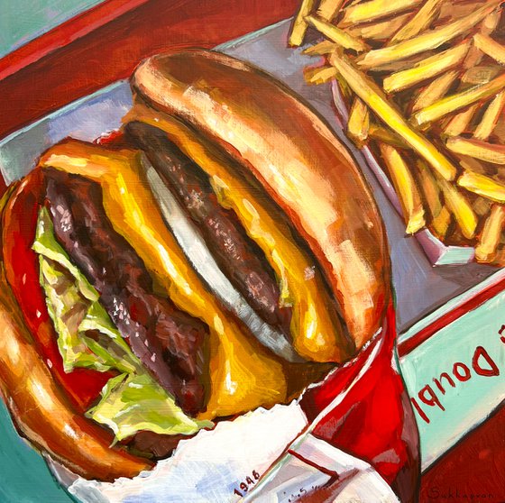 Still Life with Double In-N-Out Burger and Fries