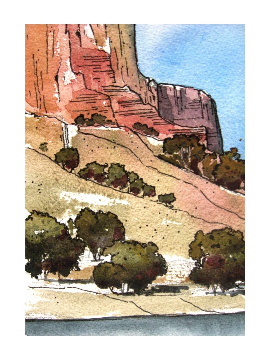 Little Colorado River - Original Watercolor Painting by CHARLES ASH