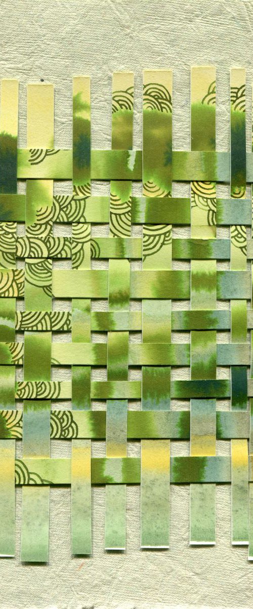 River waves - paper weaving collage by Liliya Rodnikova