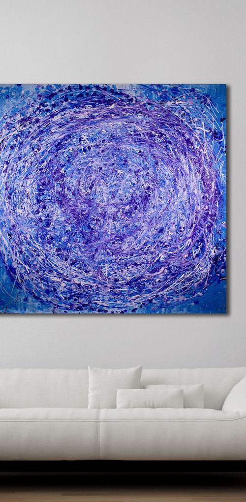 Vortex in Blue by Nestor Toro - XL - 122 x 112 cm by Nestor Toro
