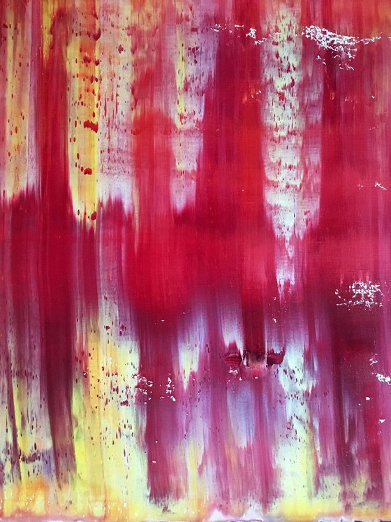 "Hellfire" - FREE USA SHIPPING - Original PMS Abstract Oil Painting On Canvas - 16" x 20"
