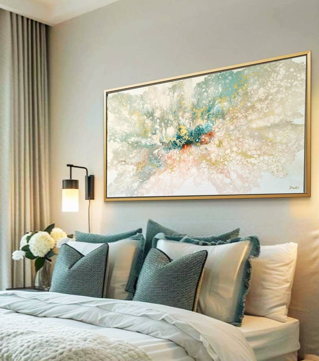 Abstract Acrylic Painting By Eleni Denart, 47 X 28, Soft Touch, Original Artwork