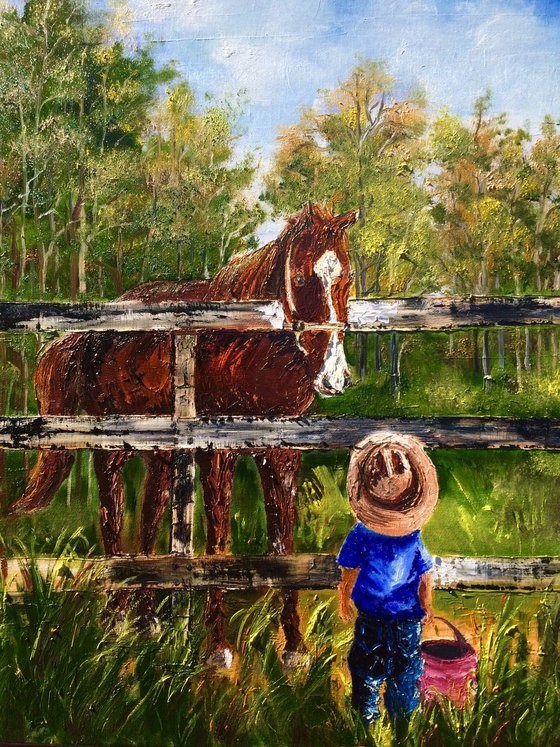 Little cowboy. Wall decor. Art.