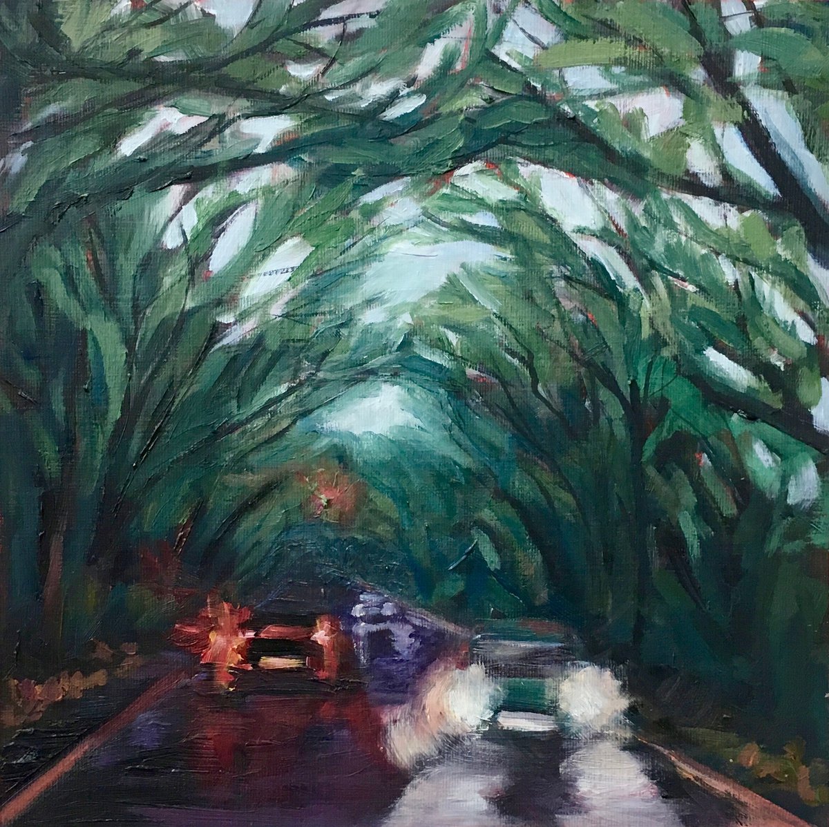 Rainy Weather on Hendon Wood Lane (II) by Diana Sandetskaya