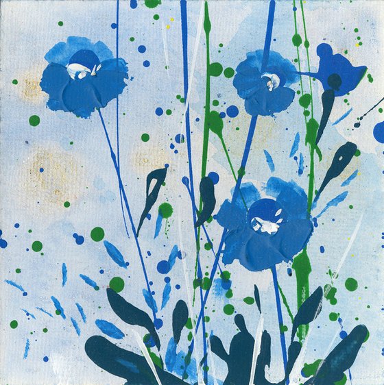 Dreaming In Blue Collection - Set of 6 - Floral art by Kathy Morton Stanion