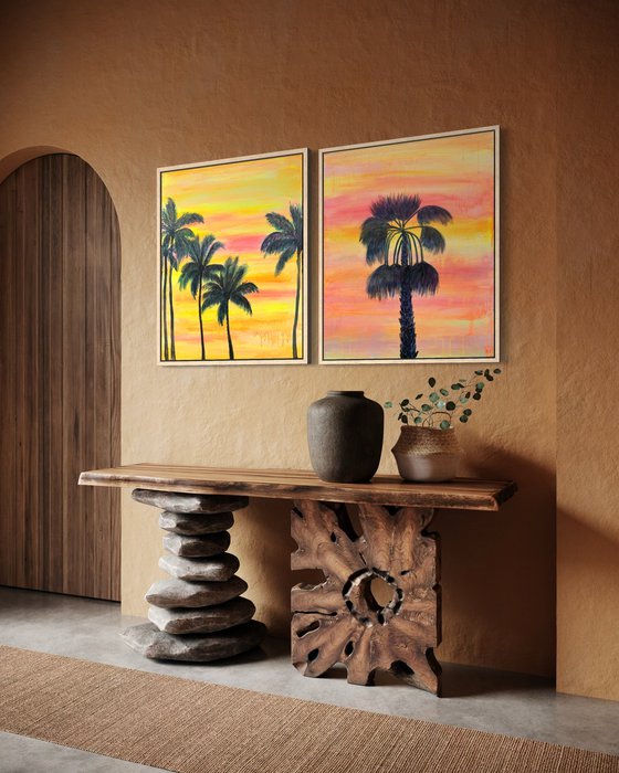 ‘Palms In The Sunset Glow’