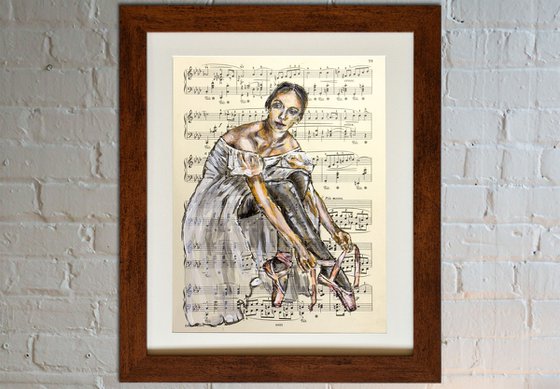 Ballerina LIII- Vintage Music Page, GIFT idea