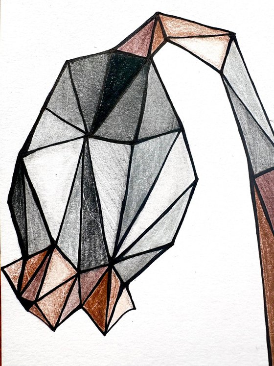 TERRACOTTA POPPIES IN STAINED GLASS LIGHT