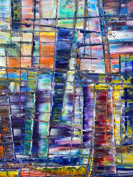 "Structural Integrity" - FREE International Shipping and Save As A Series - Original Xt Large PMS Abstract Diptych Oil Paintings On Canvas - 120" x 60"