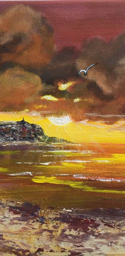 Hengistbury Head in a Golden Sunrise by Marja Brown