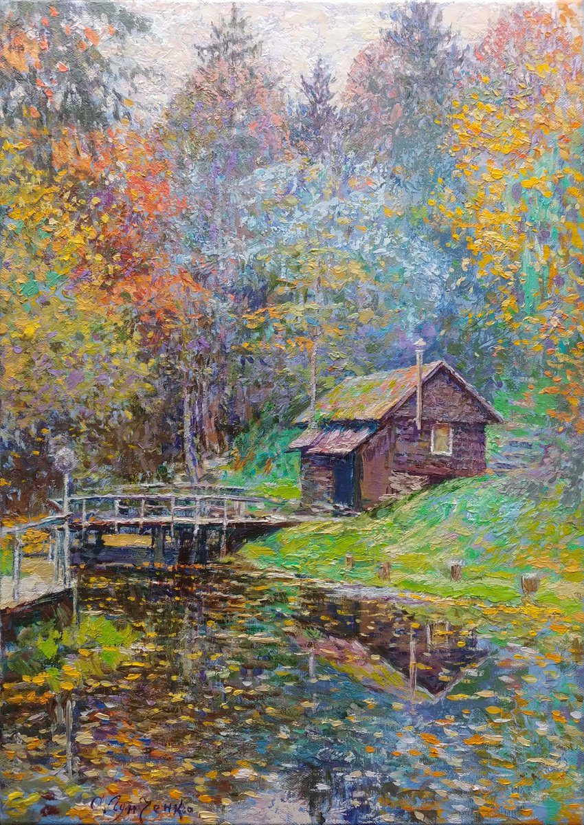 Impressionistic Landscape Oil Painting By Svitlana Koval, 14 X 20", Silence Among The Mountains, Original Artwork