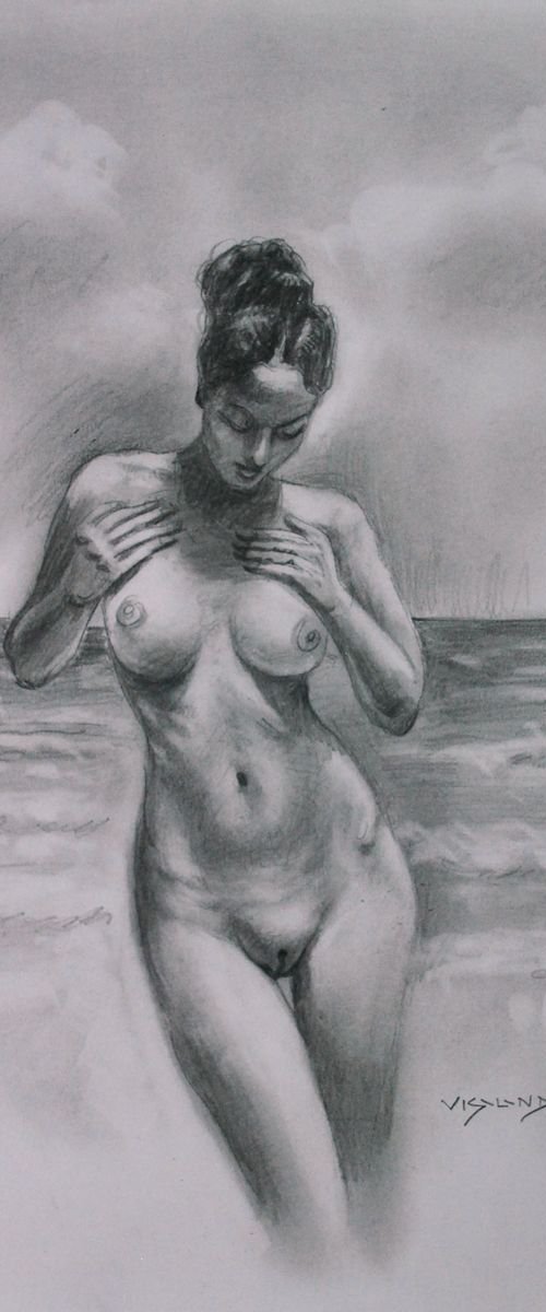 Girl in beach by Vishalandra Dakur