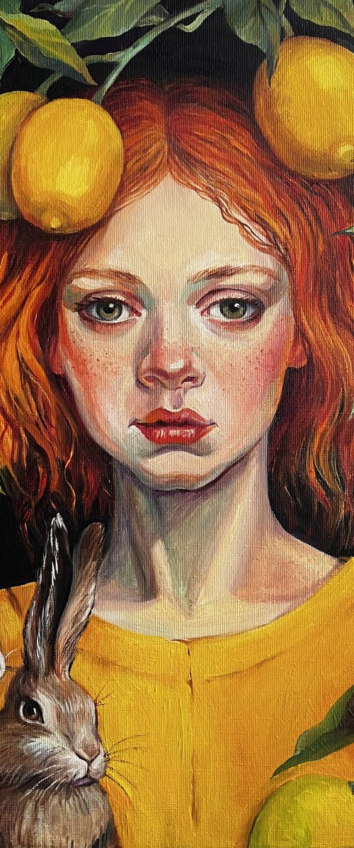 Girl with lemons by Natalia Veyner