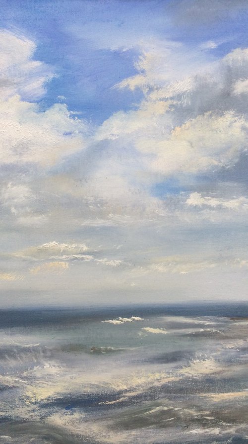 Choppy Sea Sringtime at Whitby by Sarah Louise Armstrong