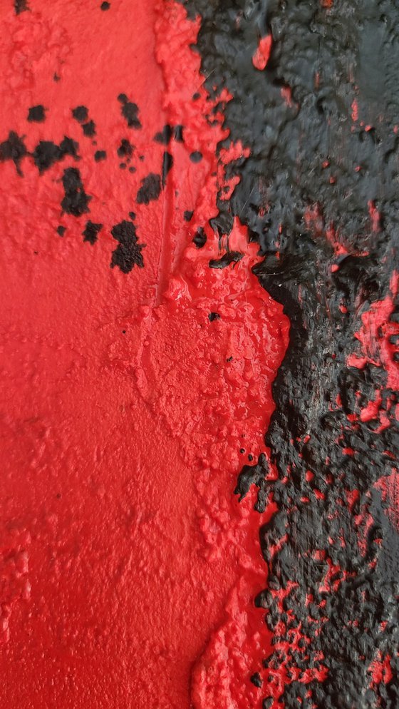 Red Black Abstrakt Acryl