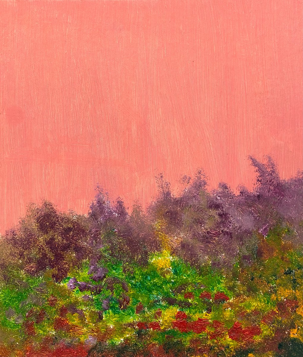 flowers wall decor square abstract oil painting contemporary romantic art with optimisti... by ILDAR MINNEGALIMOV