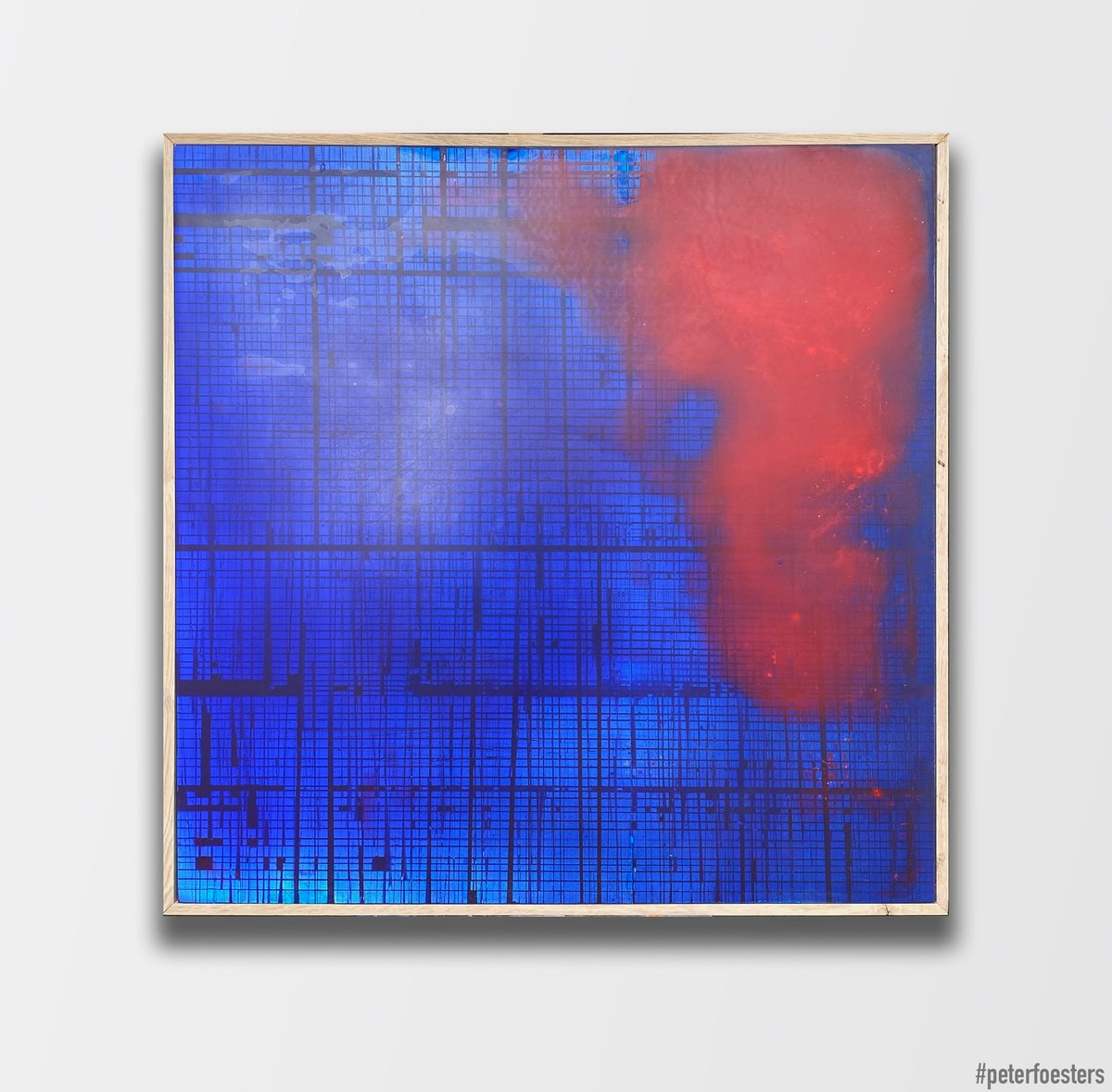 Geometric Abstract Painting By Peter Foesters, 40 X 40", A Blast, Original Artwork