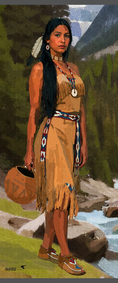 YOUNG CHEROKEE SQUAW by Joe McHarg