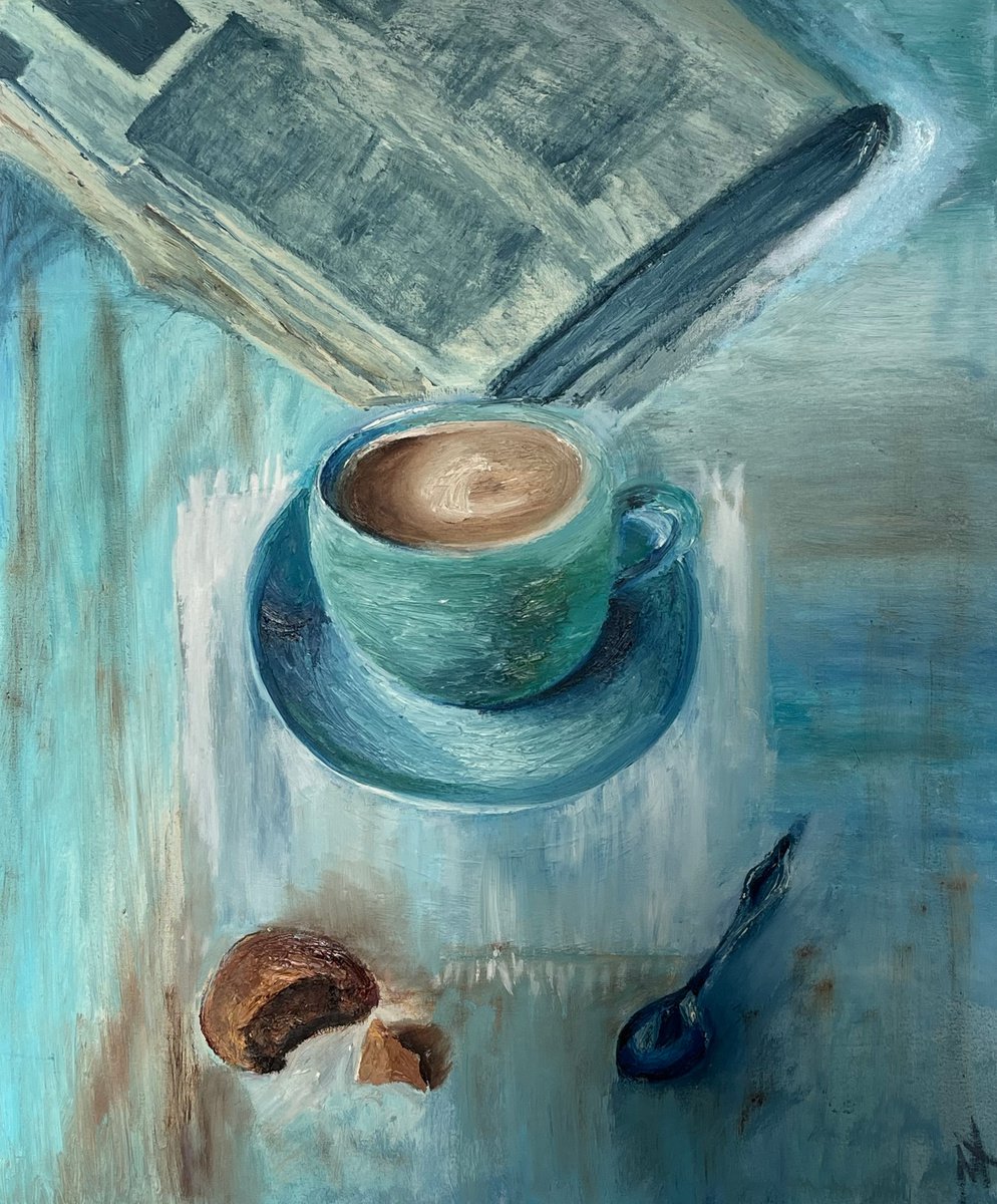 Morning rituals, 50x60 cm by Anastasiia Novitskaya