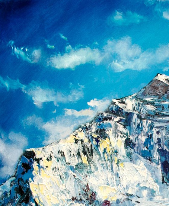 Jungfrau mountain - original Swiss mountains landscape oil art painting
