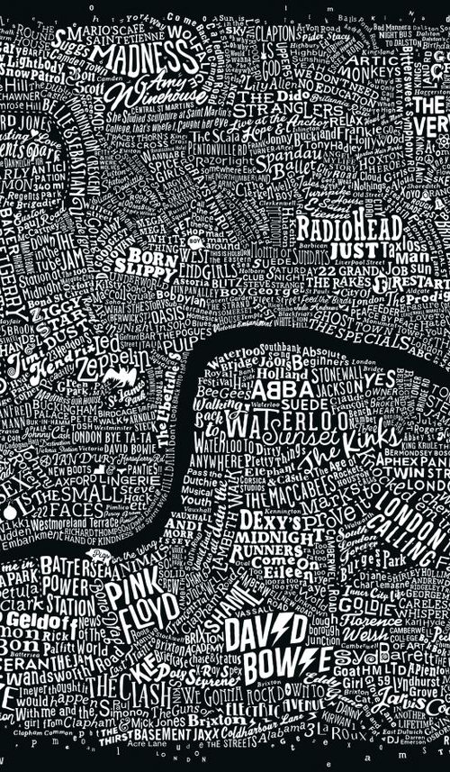 Music Map Of London (Black) by Dex